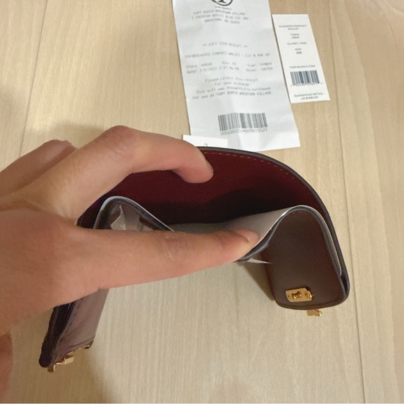 (NWT)Tory Burch Eleanor Compact wallet in claret 73519 - Picture 8 of 8